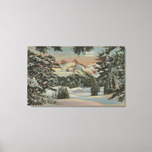 Der Mount Rainier, WA - Paradies-Gasthaus u. Leinwanddruck