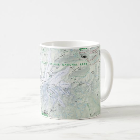 Der Mount- Rainierkarten-Tasse Kaffeetasse (VorderseiteRechts)