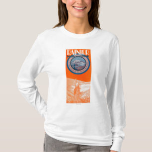 Der Mount- Rainierplakat - Reiten T-Shirt