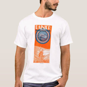 Der Mount- Rainierplakat - Reiten T-Shirt