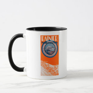 Der Mount- Rainierplakat - Sledding Tasse