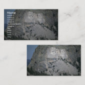 Der Mount Rushmore, Black Hills, South Dakota, USA Visitenkarte (Vorne/Hinten)