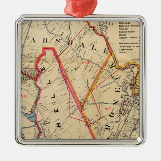 Der Mount Vernon, E Chester, Pelham, New Rochelle, Silbernes Ornament (Vorne)
