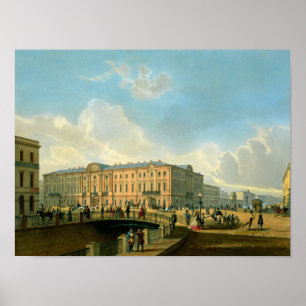 Der Moyka Damm und die Polizei-Brücke Poster