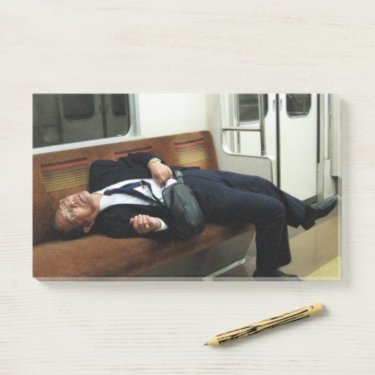 Der müde Salaryman Post-it Klebezettel (Auf Schreibtisch)