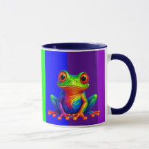 Der Mug mit seinem Frosch ist schön.