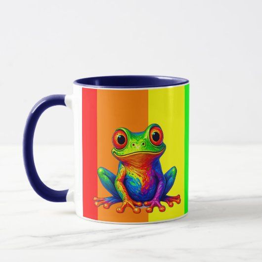 Der Mug mit seinem Frosch ist schön. Tasse (Links)