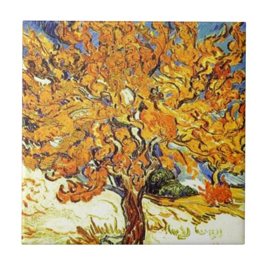 Der Mulberry-Baum, Vincent Van Gogh Fliese (Vorderseite)