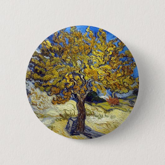 Der Mulberry Tree, Vincent van Gogh. Vintag Button (Vorderseite)