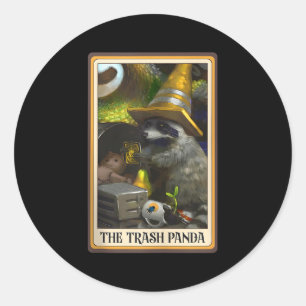 Der Mülleimer Panda Tarot Card Racoon Raccoon Müll Runder Aufkleber