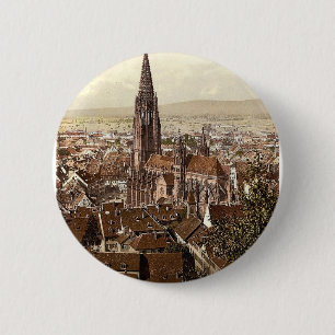 Der Münster, Freiburg, Baden, Deutschland großar Button