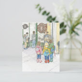 Der Musiker am Pike's Market Postkarte (Stehend Vorderseite)