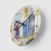 Der Musiker Runde Wanduhr (Winkel)