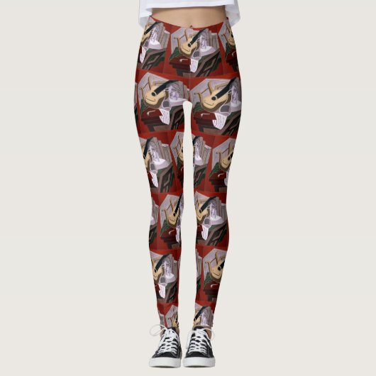 Der Musikertisch von Juan Gris Leggings (Vorderseite)