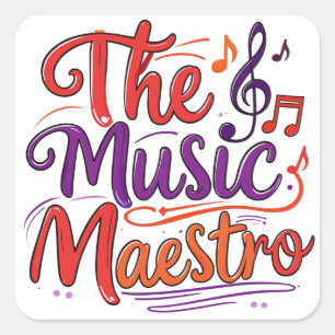 Der Musikmeister Quadratischer Aufkleber