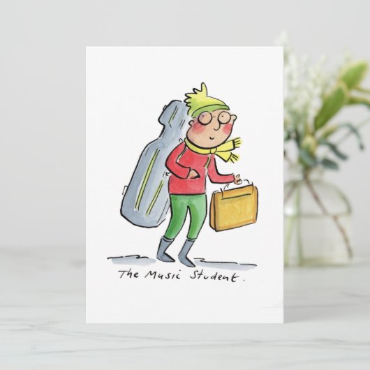Der Musikstudent Einladung (Stehend Vorderseite)