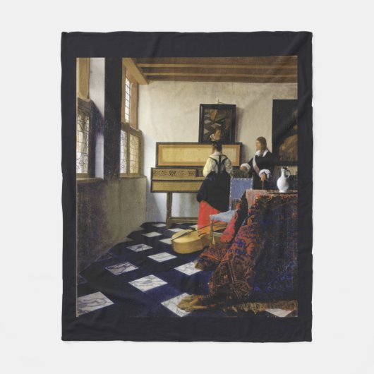 Der Musikunterricht durch Johannes Vermeer Fleecedecke (Vorderseite)