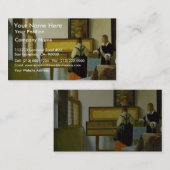 Der Musikunterricht durch Vermeer Van Delft Jan. Visitenkarte (Vorne/Hinten)