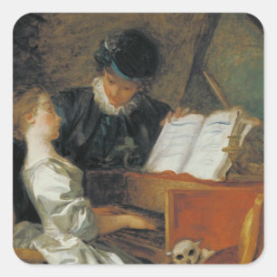 Der Musikunterricht Quadratischer Aufkleber