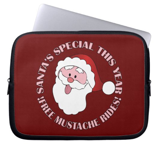 Der Mustache fährt Laptop-Ärmel des Santa Laptopschutzhülle (Vorderseite)