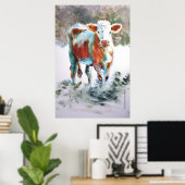 Der Mut der jugendlichen Kuhmalerei Poster (Heimbüro)