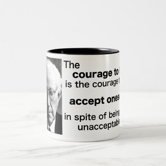 Der Mut, Paul Tillich zu sein Zweifarbige Tasse (Mittel)