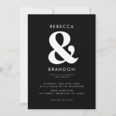 Der mutige, stilvolle Ampersand QR Code in einer H Einladung (Vorderseite)