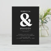 Der mutige, stilvolle Ampersand QR Code in einer H Einladung (Stehend Vorderseite)