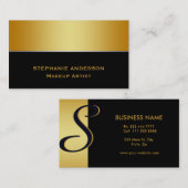 Der mutige und elegante schwarz gestreifte Makeup- Visitenkarte (Vorne/Hinten)