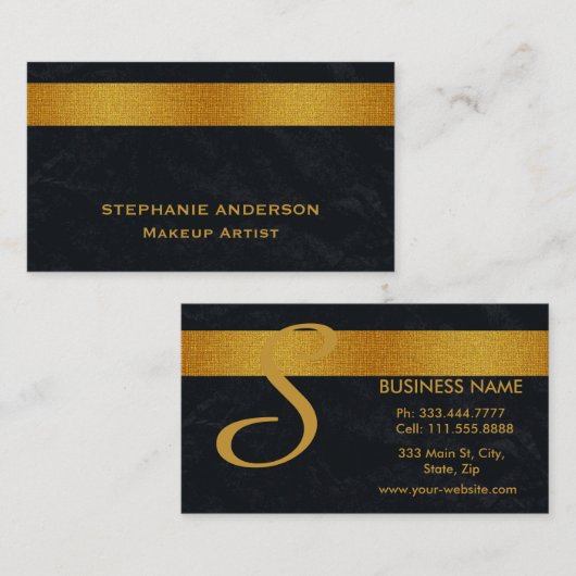 Der mutige und elegante schwarz gestreifte Makeup- Visitenkarte (Vorne/Hinten)
