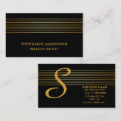 Der mutige und elegante schwarz gestreifte Makeup- Visitenkarte (Vorne/Hinten)