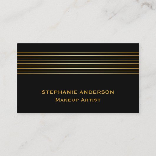 Der mutige und elegante schwarz gestreifte Makeup- Visitenkarte (Vorderseite)