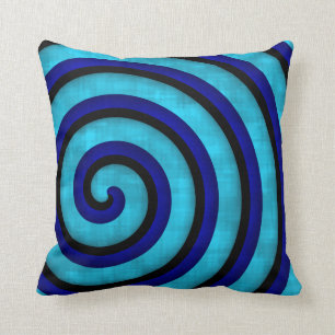 Der mutigen zeitgenössischer Entwurf Blau-Spirale Kissen