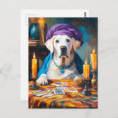 Der Mystische Fibel | Funny Fortuneteller Dog Postkarte (Vorne/Hinten)