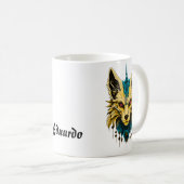 Der mystische Fuchskopf, nobel und geheimnisvoll. Kaffeetasse (VorderseiteRechts)