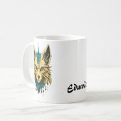 Der mystische Fuchskopf, nobel und geheimnisvoll. Kaffeetasse (Vorderseite Links)