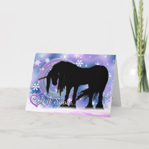 Der mystische schwarze Unicorn (es gelassen Feiertagskarte