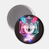 Der mystische Weltraumwolf Magnet (Vorderseite/Rückseite)