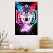 Der mystische Weltraumwolf Poster (Küche)