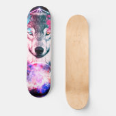 Der mystische Weltraumwolf Skateboard (Vorderseite)