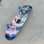 Der mystische Weltraumwolf Skateboard<br><div class="desc">Dieses raumbezogene Design zeichnet sich durch einen Wolf aus,  der aus den Augen eines Planeten mit einer geometrischen Neonlichtshow einen blauen und rosa Rauch bekommt. #wolf #space #animal #nature #cool #galactic #neon #smoke #modern #moon #vibrany #trendy #geometric #geometric #geometric #stars #planet #skateboard #spacethemed #spaceefashion</div>