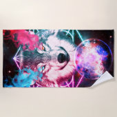 Der mystische Weltraumwolf Strandtuch (Vorderseite)