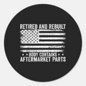 Der Nachrüstkörper enthält einen nachbörslichen Te Runder Aufkleber (Vorderseite)