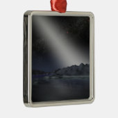 Der Nachthimmel von einem hypothetischen Alien Pla Silbernes Ornament (Rechts)