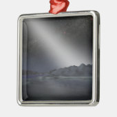 Der Nachthimmel von einem hypothetischen Alien Pla Silbernes Ornament (Links)