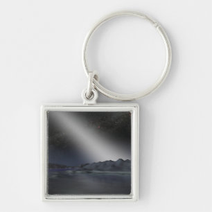 Der Nachthimmel von einem hypothetischen Schlüsselanhänger