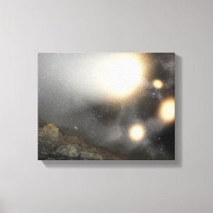 Der Nachthimmel wurde aus einem hypothetischen Flu Leinwanddruck