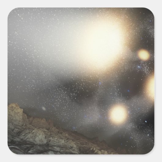 Der Nachthimmel wurde aus einem hypothetischen Flu Quadratischer Aufkleber (Vorderseite)