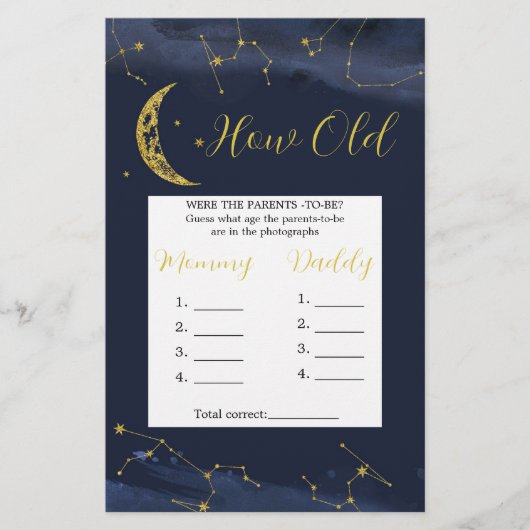 Der nächtliche Himmel über dem Mond, wie alt die E (Vorderseite)