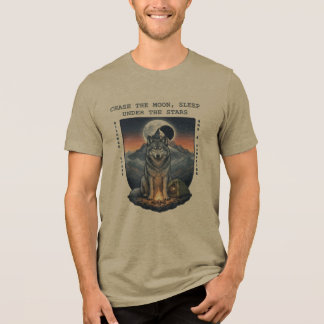 Der nächtliche Wächter: Wolf Midnight anpassen Tri-Blend Shirt